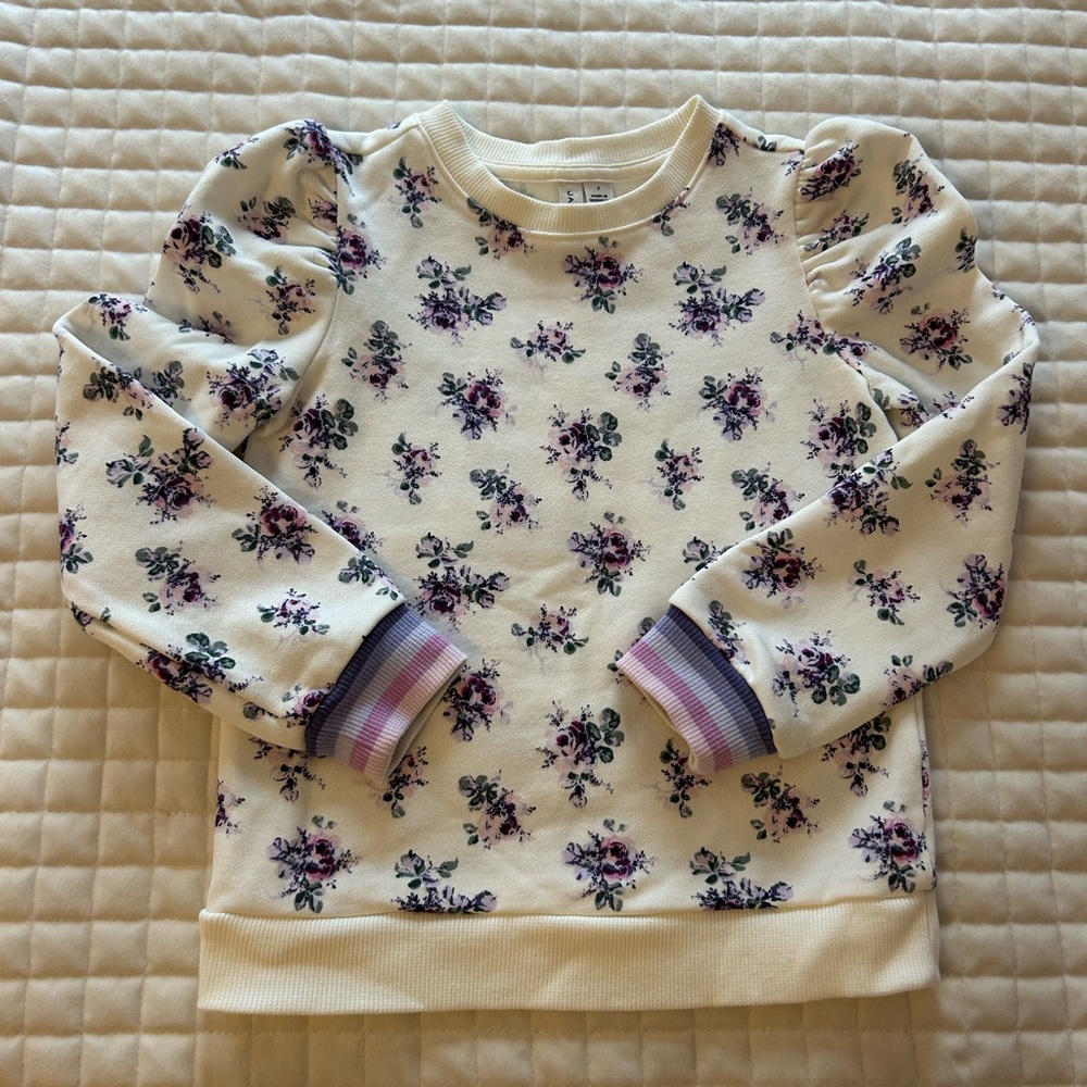 Janie and Jack Cream Floral Sweatshirt